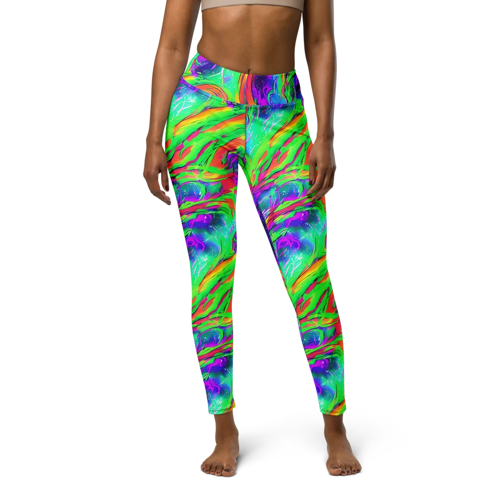 Ultraviolet Splash on Yoga Leggings — Front