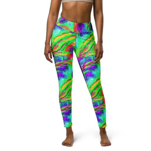 Ultraviolet Splash on a Yoga Leggings
