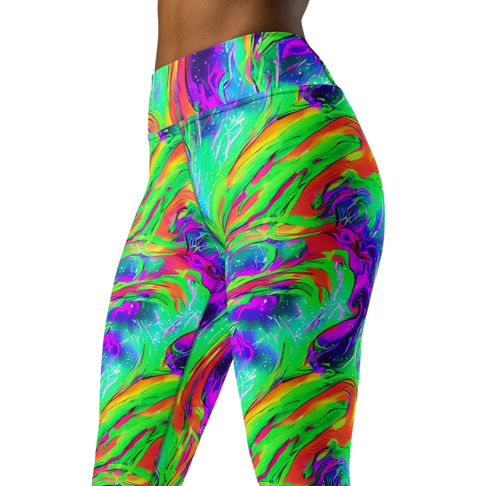 Ultraviolet Splash on Yoga Leggings — Left Front