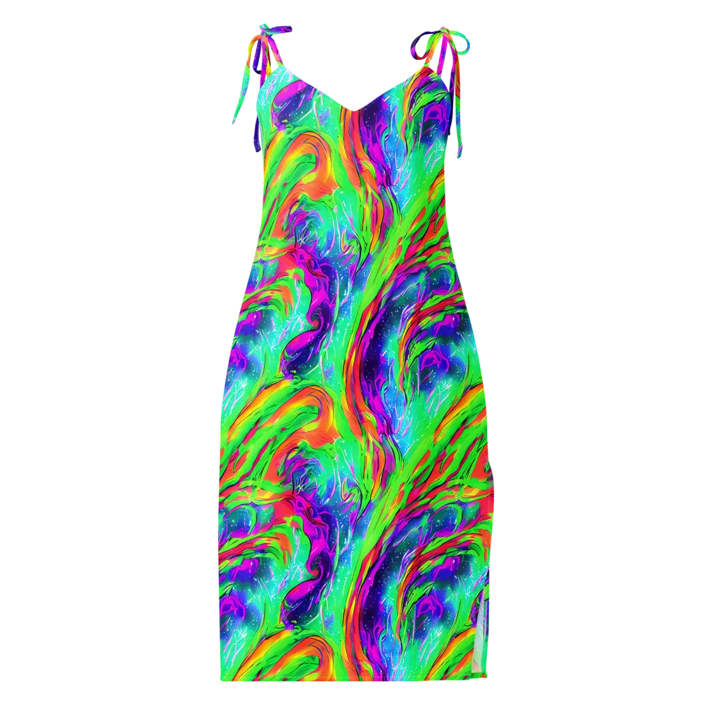 Ultraviolet Splash on Slip Dress — Front
