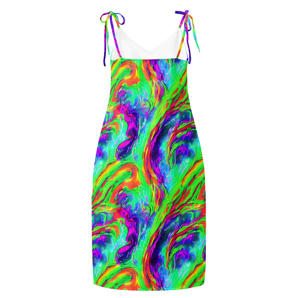 Ultraviolet Splash on Slip Dress — Back