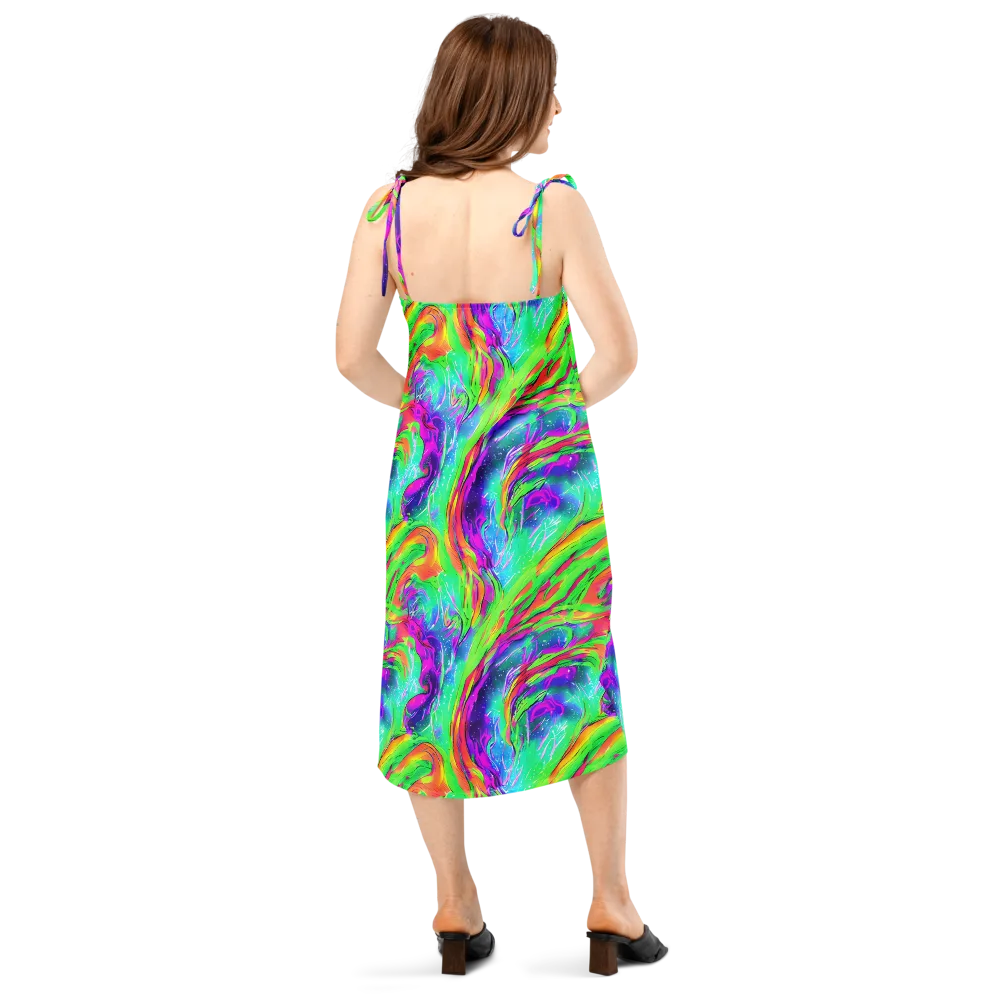 Ultraviolet Splash on Slip Dress — Back