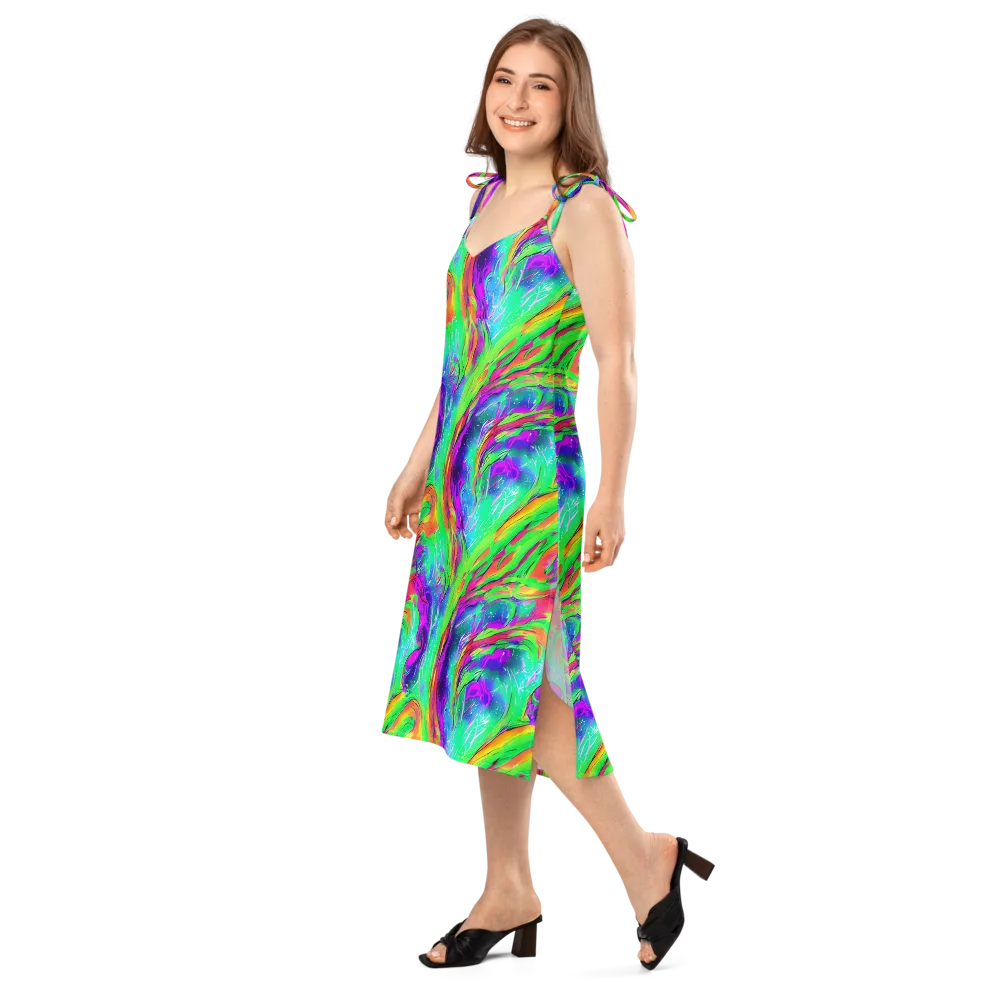 Ultraviolet Splash on Slip Dress — Left Front