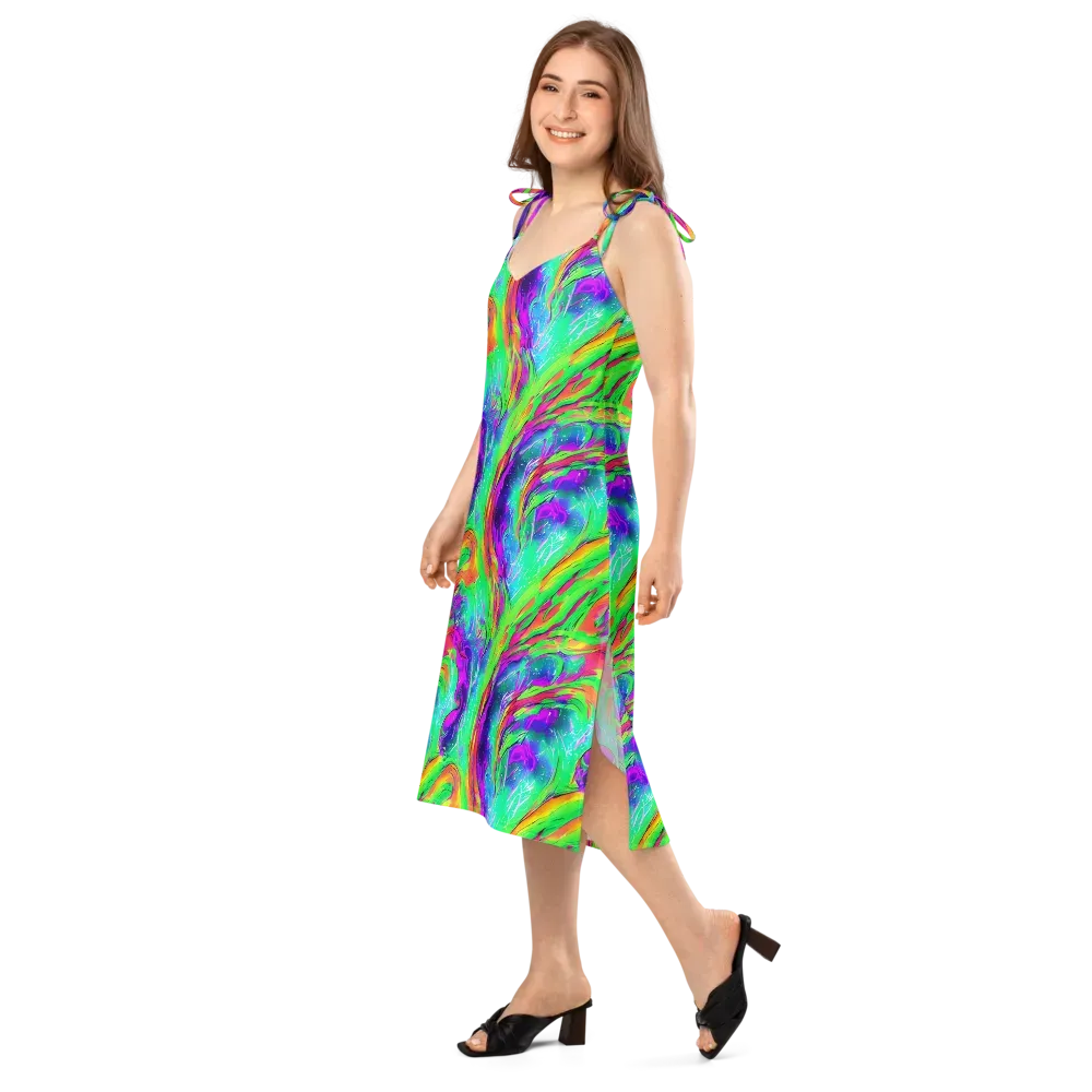 Ultraviolet Splash on Slip Dress — Left Front