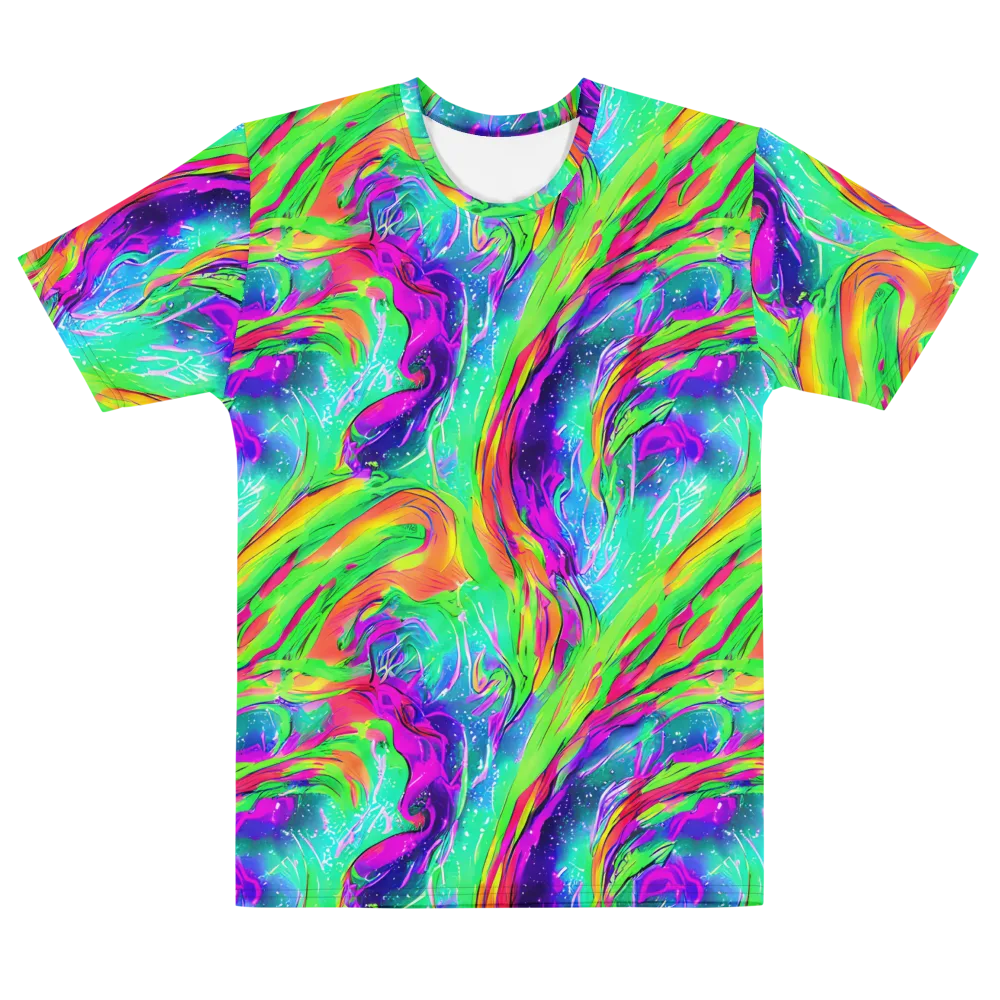 Ultraviolet Splash on Men's Cotton Crew Neck T-Shirt — Front