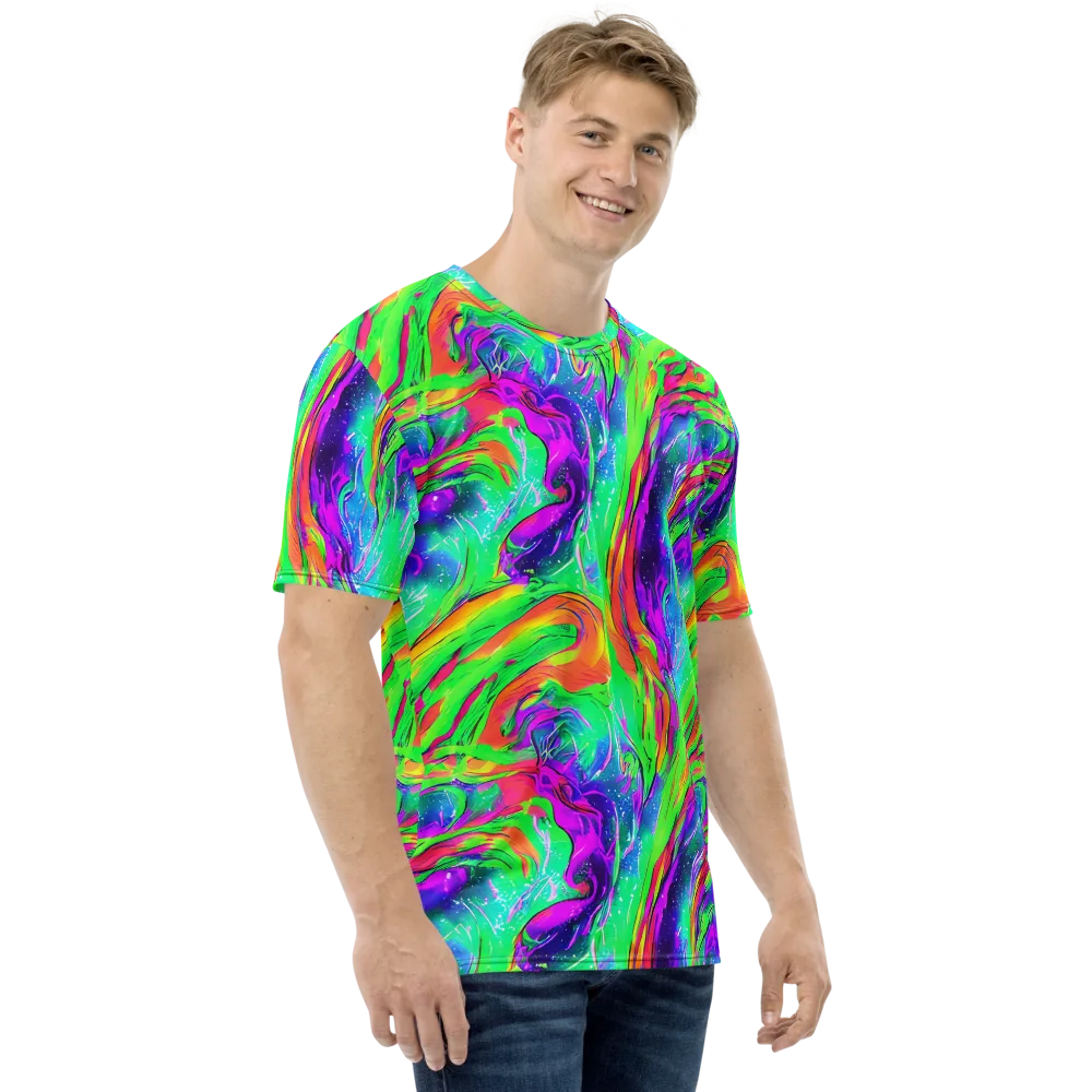 Ultraviolet Splash on Men's Crew Neck T-Shirt — Right