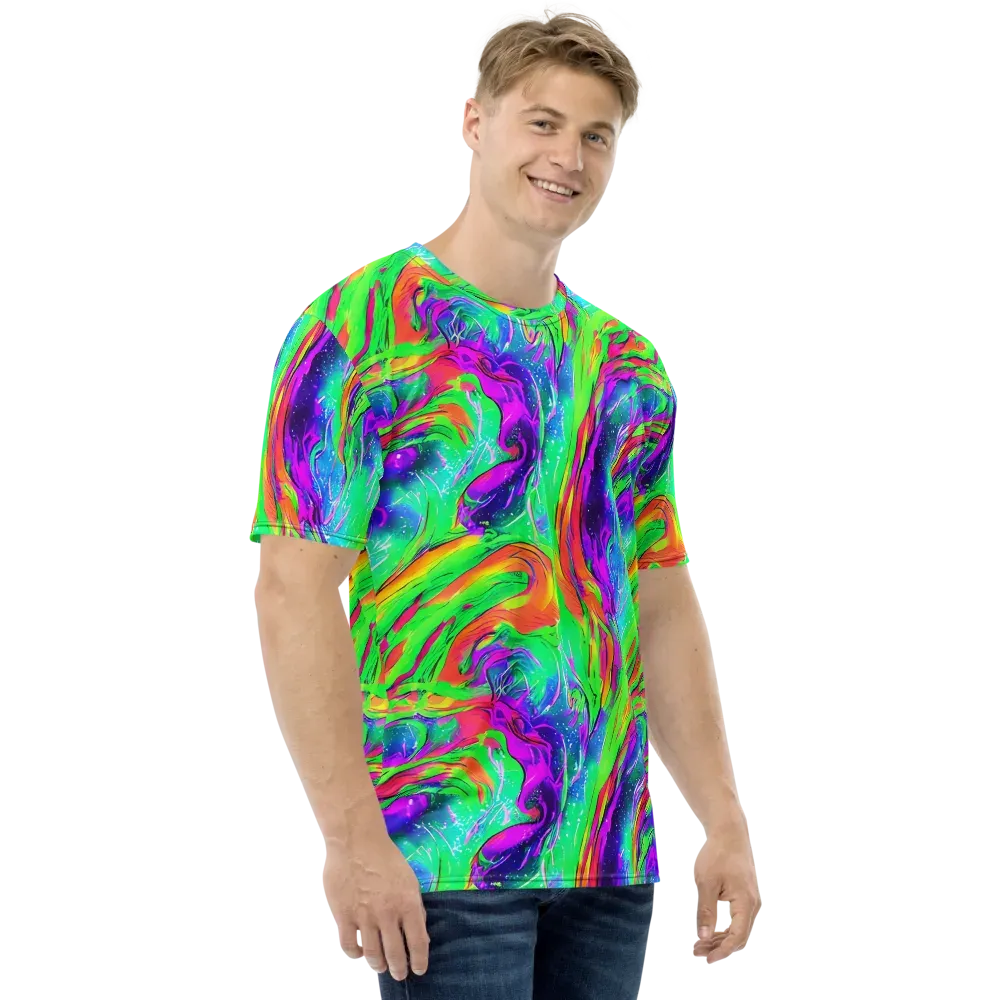 Ultraviolet Splash on Men's Crew Neck T-Shirt — Right