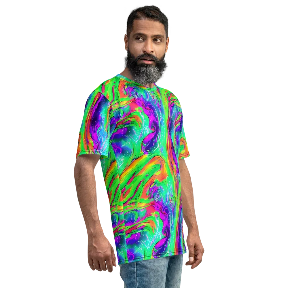 Ultraviolet Splash on Men's Crew Neck T-Shirt — Right