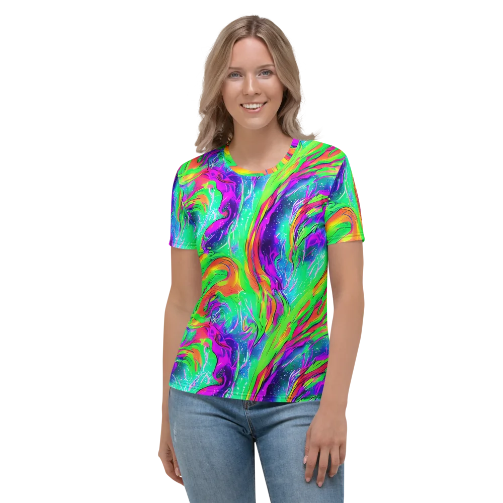 Ultraviolet Splash on Women's Crew Neck T-Shirt — Front