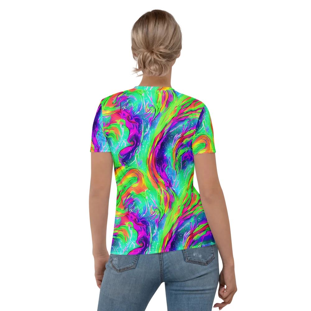 Ultraviolet Splash on Women's Crew Neck T-Shirt — Back