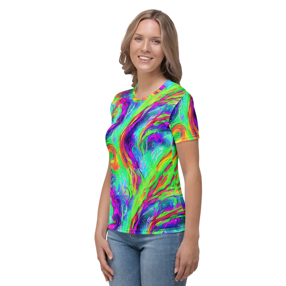 Ultraviolet Splash on Women's Crew Neck T-Shirt — Left