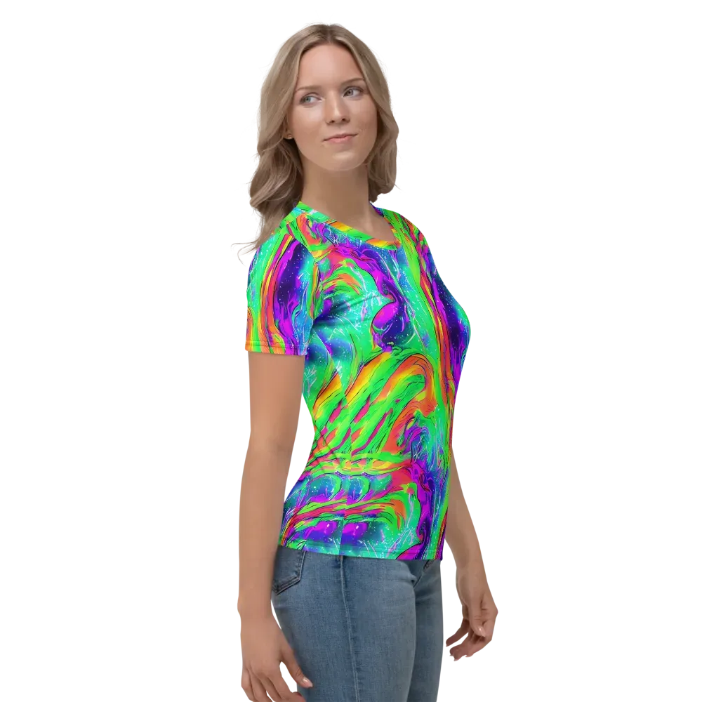 Ultraviolet Splash on Women's Crew Neck T-Shirt — Right