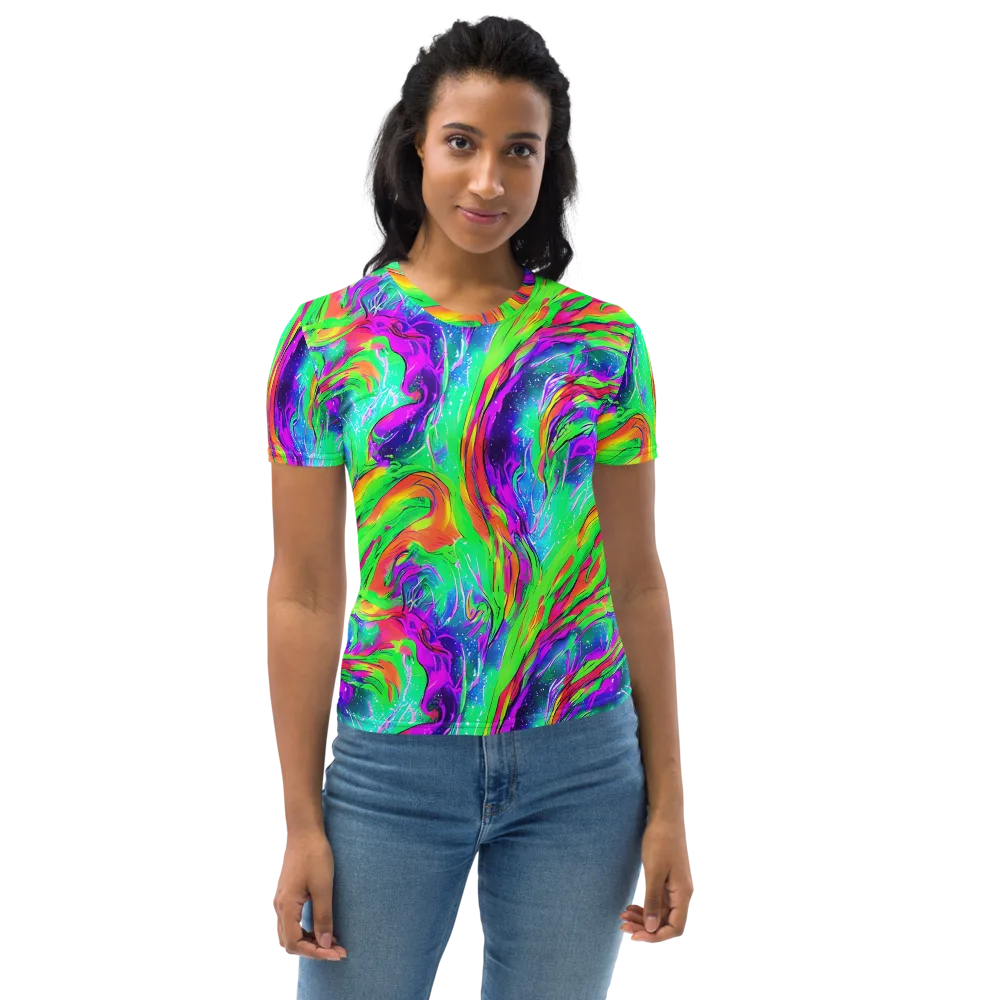 Ultraviolet Splash on Women's Crew Neck T-Shirt — Front