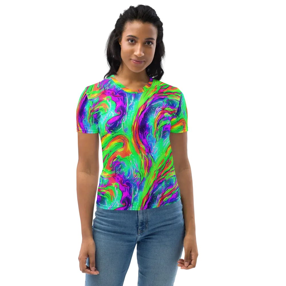 Ultraviolet Splash on Women's Crew Neck T-Shirt — Front