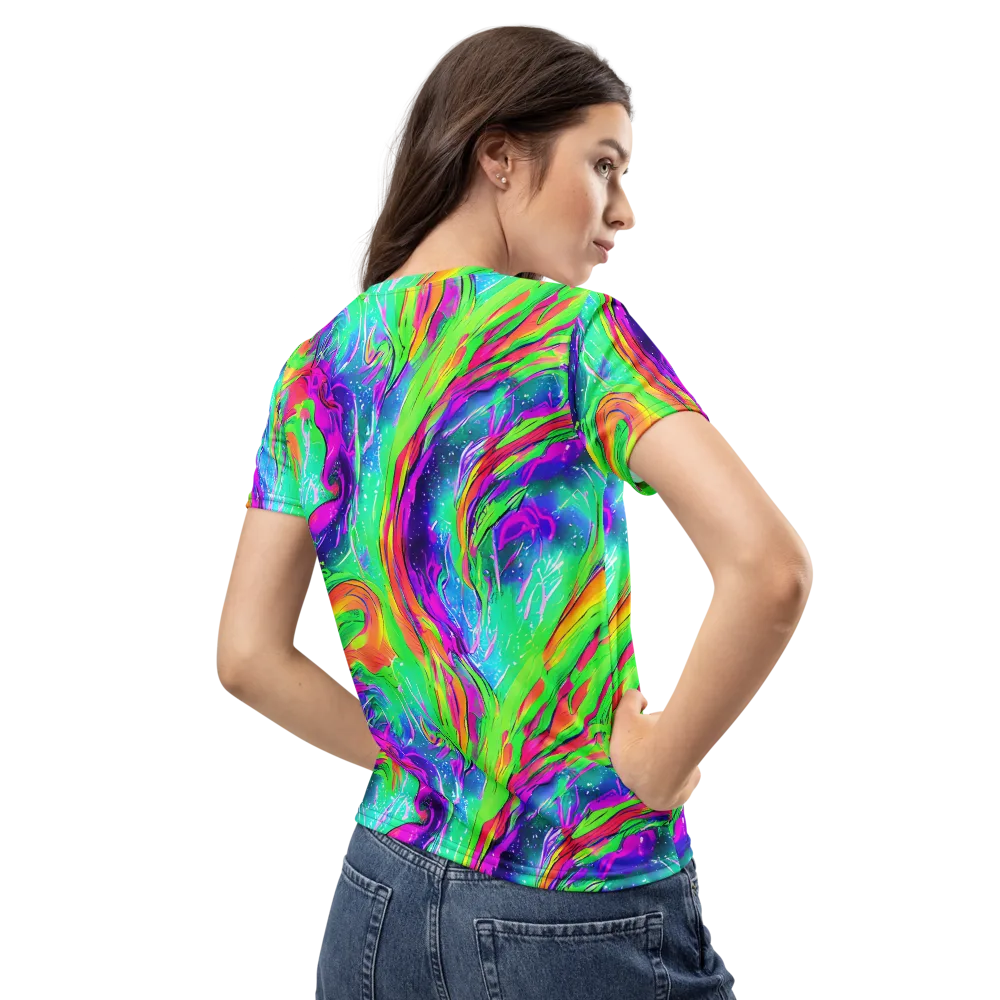 Ultraviolet Splash on Women's Crew Neck T-Shirt — Back