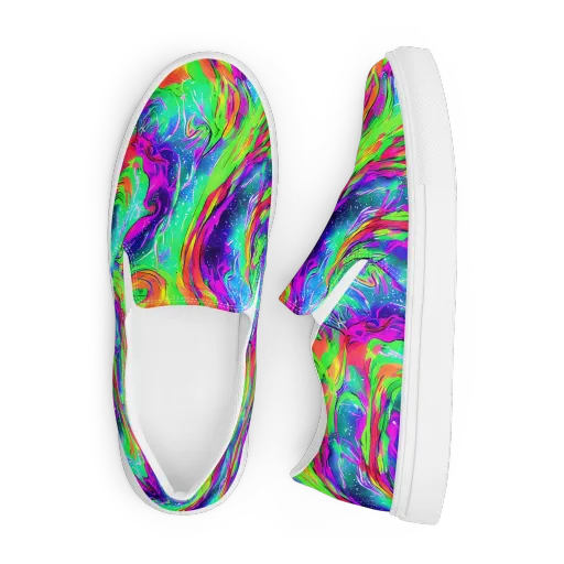 Ultraviolet Splash on a Men's Slip-On Canvas Shoes
