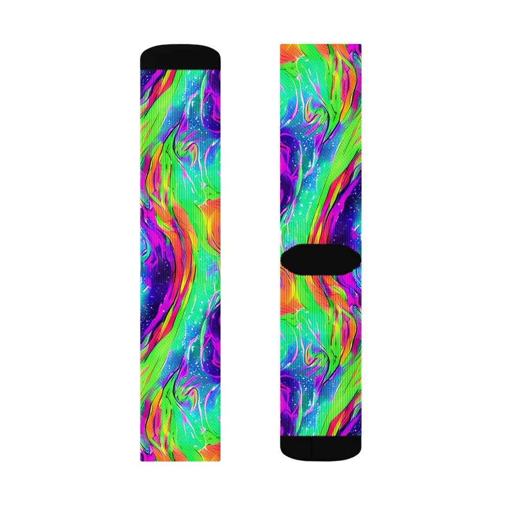 Ultraviolet Splash on Socks — Left Sock