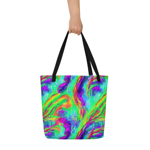Ultraviolet Splash on a Large Tote Bag W/ Pocket