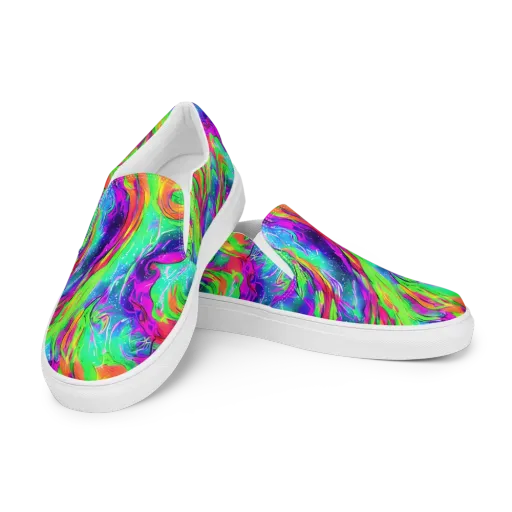Ultraviolet Splash on a Women's Slip-On Canvas Shoes