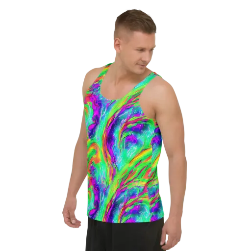 Ultraviolet Splash on a Men's Tank Top