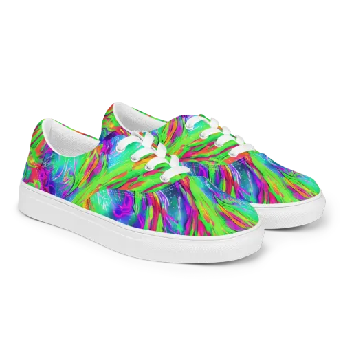 Ultraviolet Splash on a Men's Lace-Up Canvas Shoes