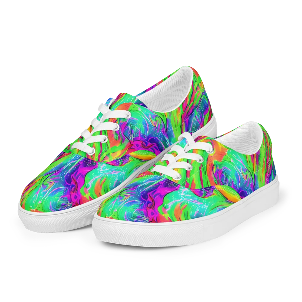 Ultraviolet Splash on Men's Lace-Up Canvas Shoes — Left Front