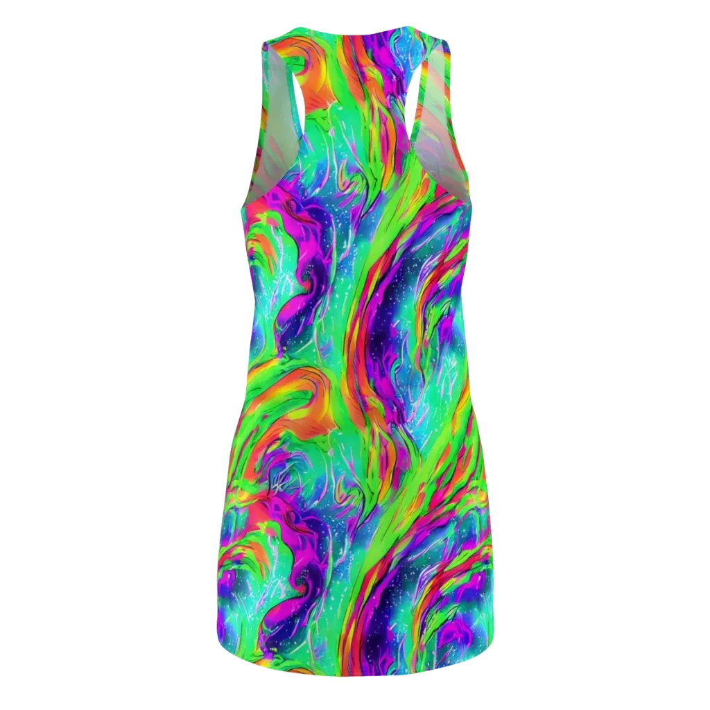 Ultraviolet Splash on Racerback Dress — Back