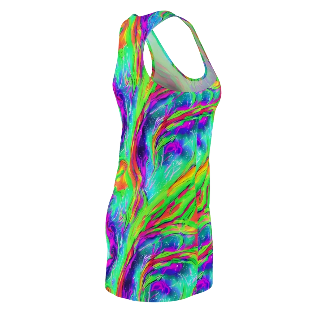Ultraviolet Splash on Racerback Dress — Back Side