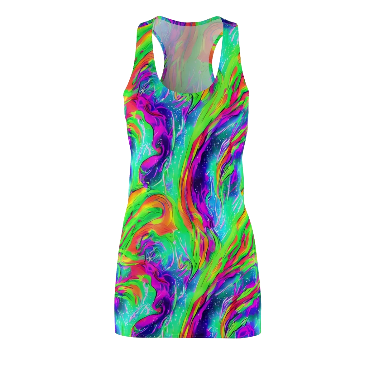 Ultraviolet Splash on Racerback Dress — Front