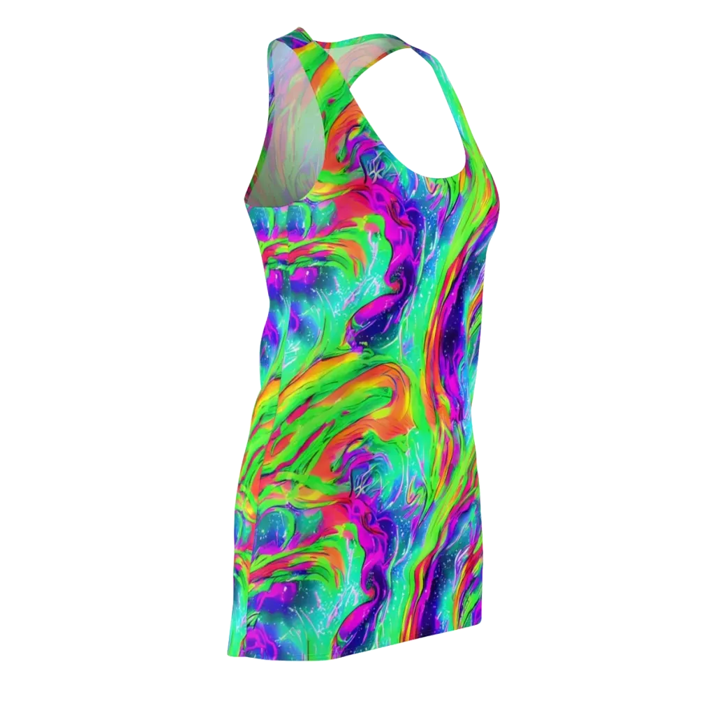 Ultraviolet Splash on Racerback Dress — Front Side