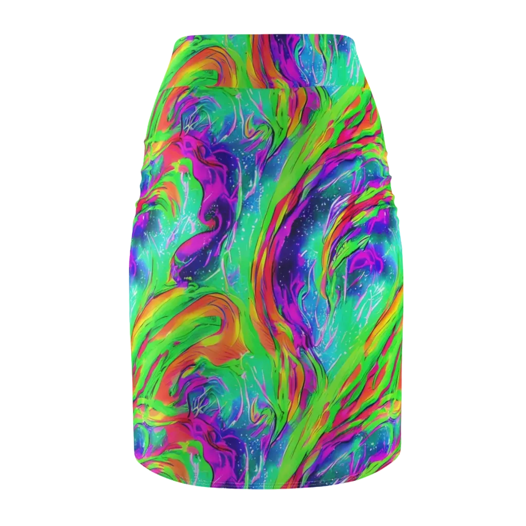 Ultraviolet Splash on Pencil Skirt — Back