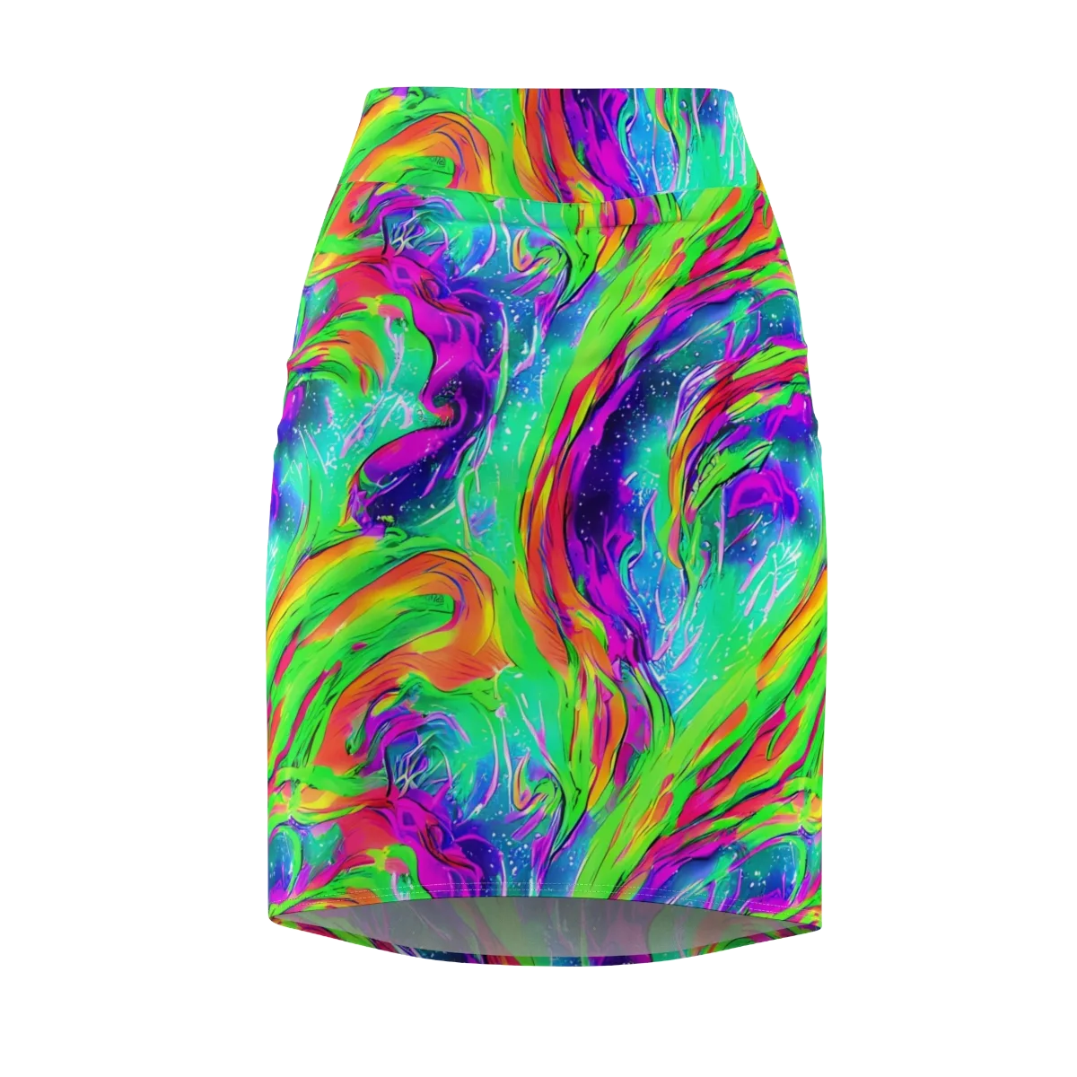 Ultraviolet Splash on Pencil Skirt — Front