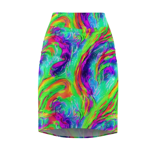 Ultraviolet Splash on a Pencil Skirt