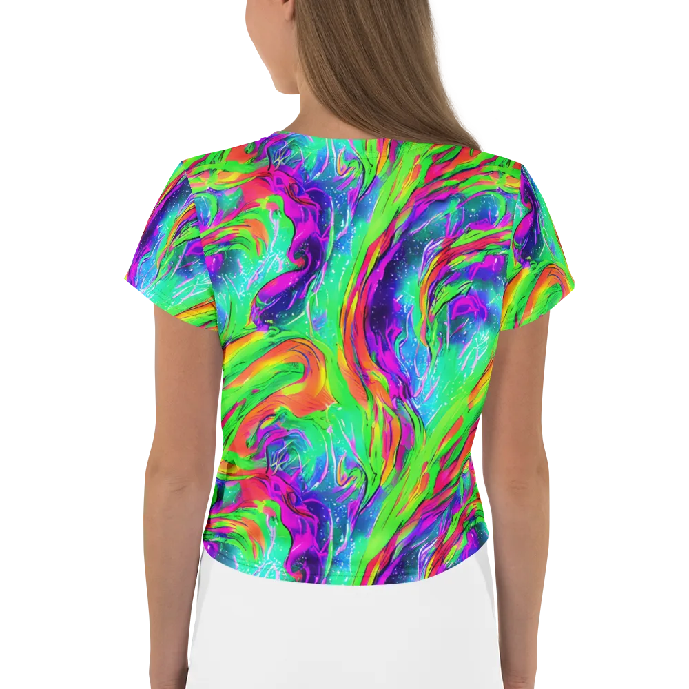 Ultraviolet Splash on Crop Tee — Back