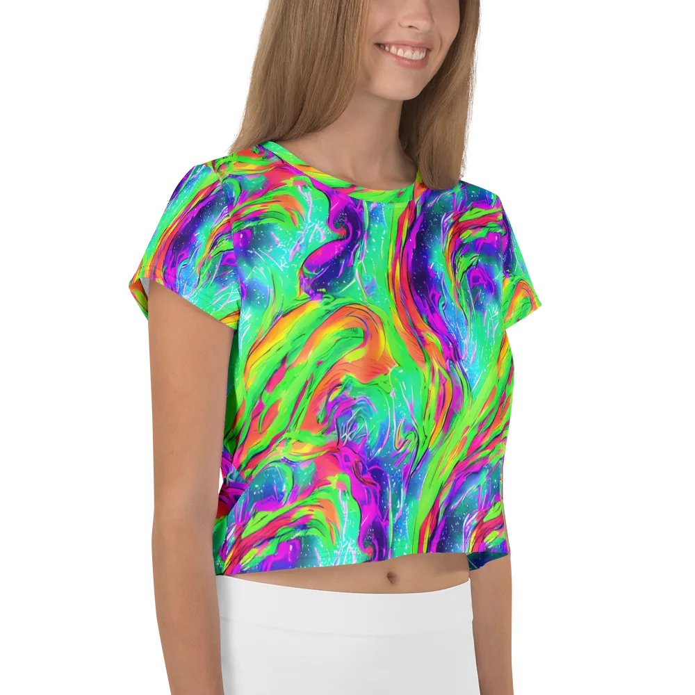 Ultraviolet Splash on Crop Tee — Right