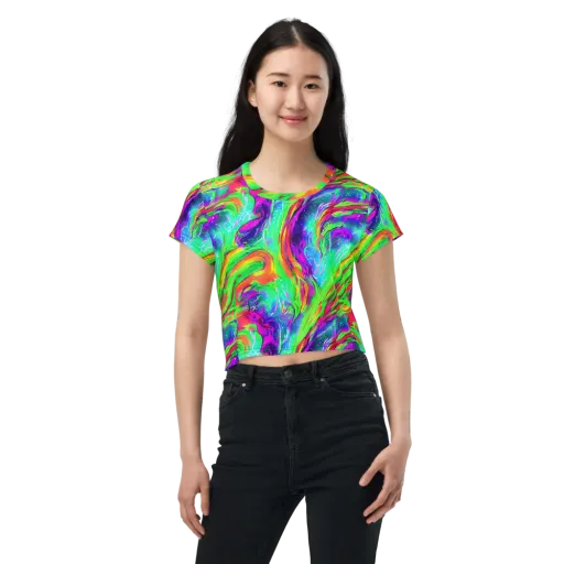 Ultraviolet Splash on a Crop Tee