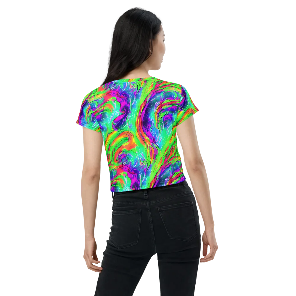 Ultraviolet Splash on Crop Tee — Back