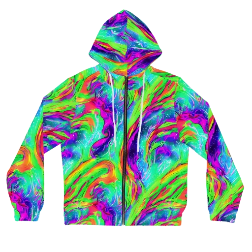 Ultraviolet Splash on a Women's Full-Zip Hoodie