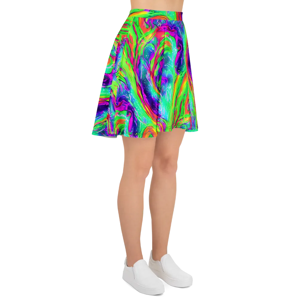 Ultraviolet Splash on Skater Skirt — Right