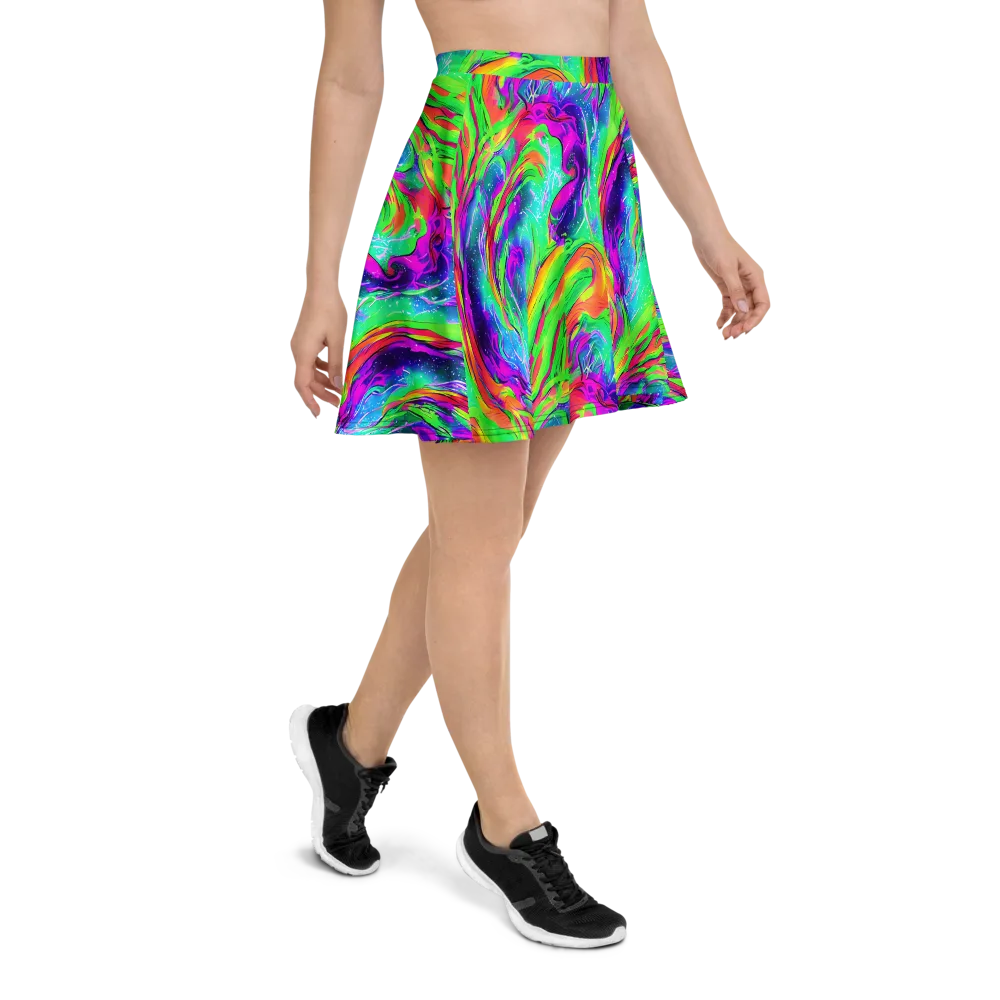Ultraviolet Splash on Skater Skirt — Right