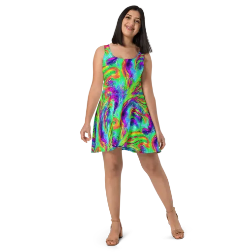 Ultraviolet Splash on a Skater Dress