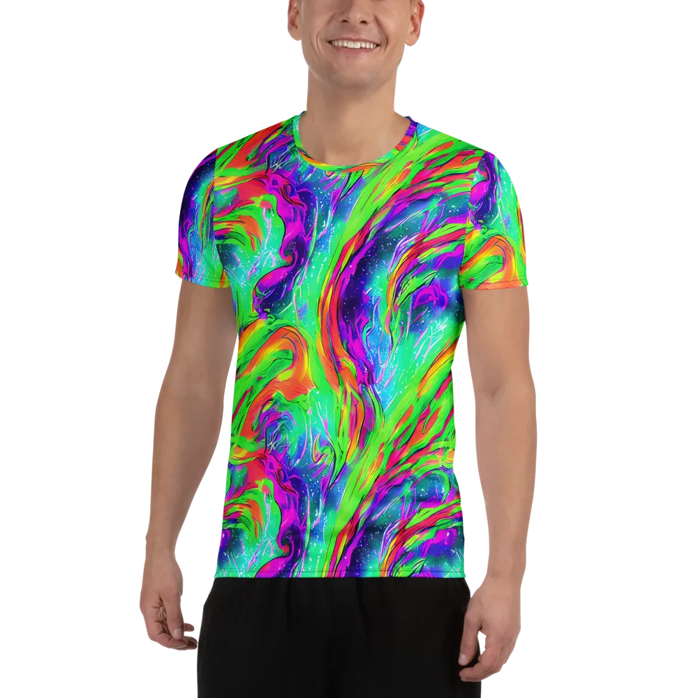 Ultraviolet Splash on Men's Athletic T-Shirt — Front