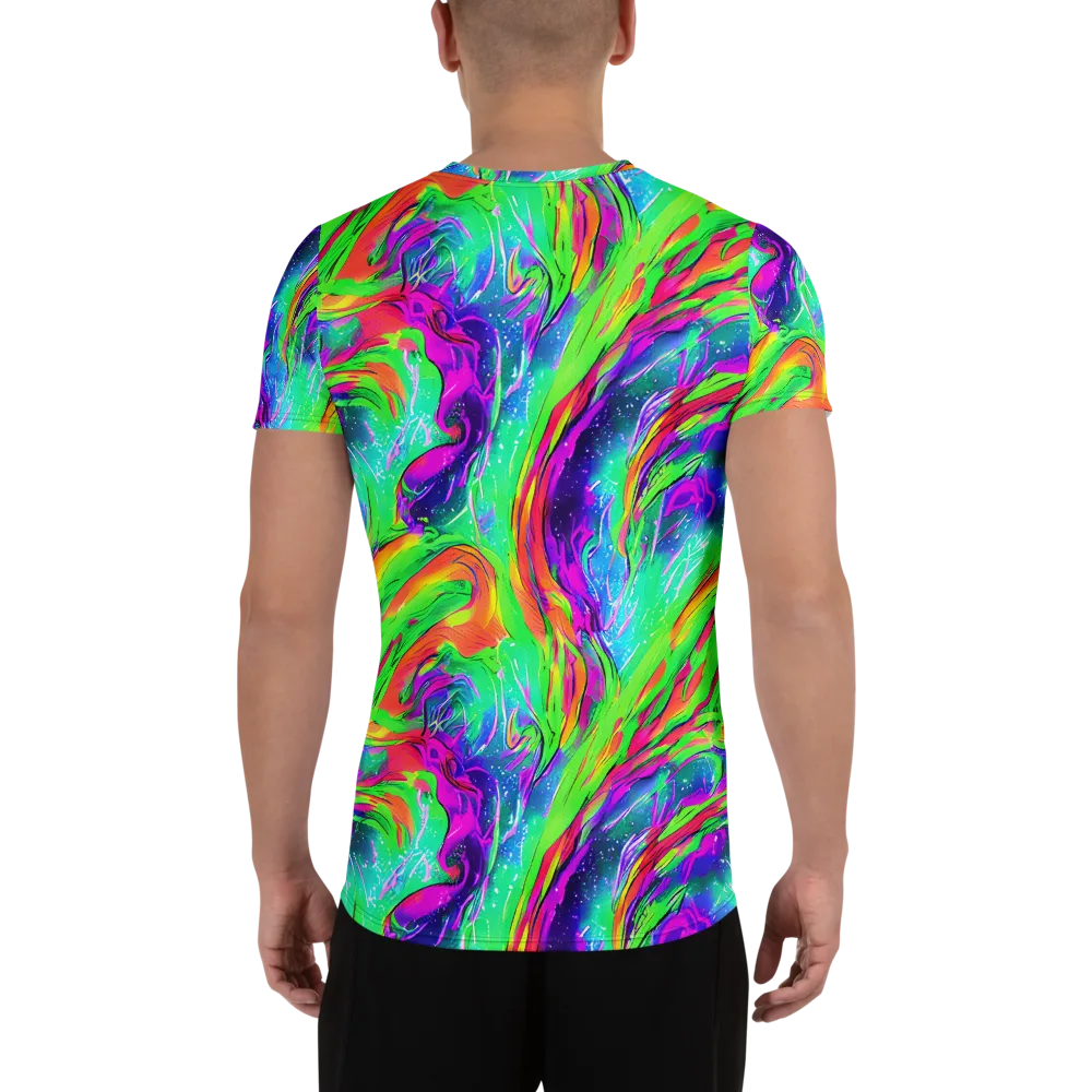Ultraviolet Splash on Men's Athletic T-Shirt — Back