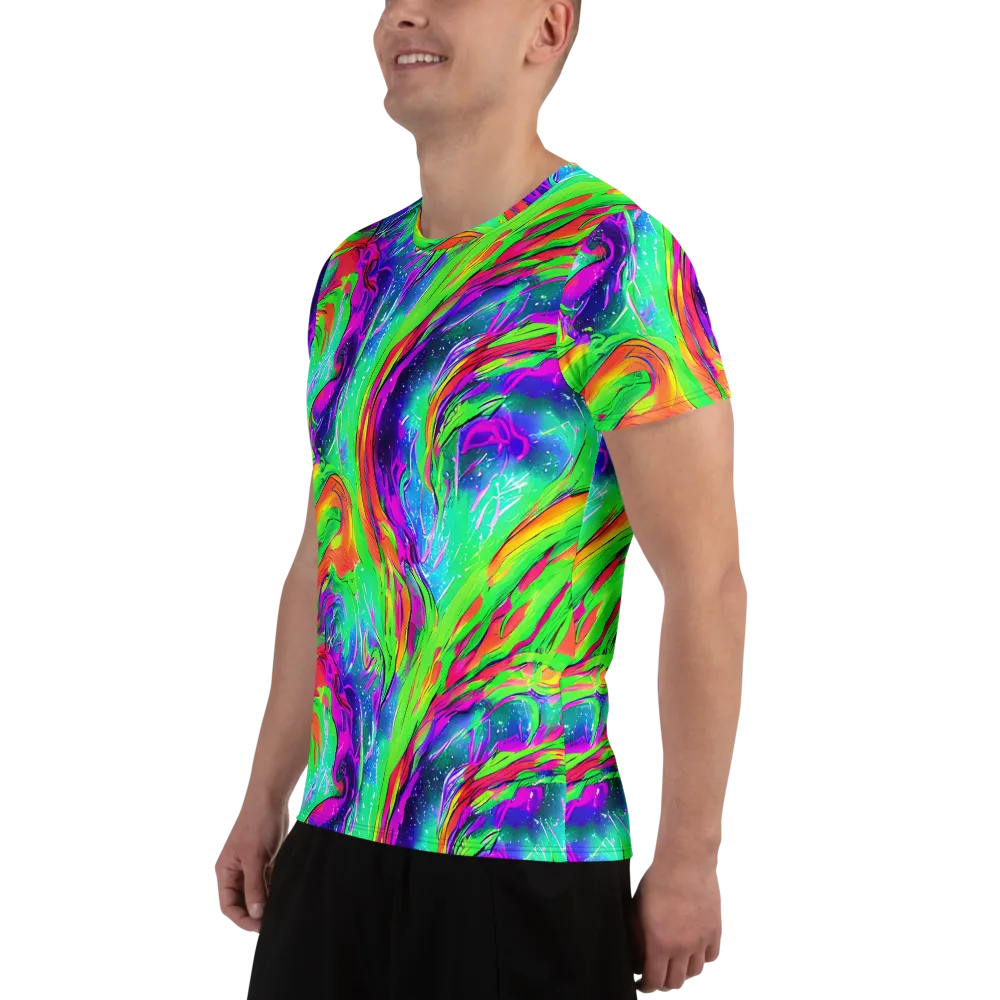 Ultraviolet Splash on Men's Athletic T-Shirt — Left