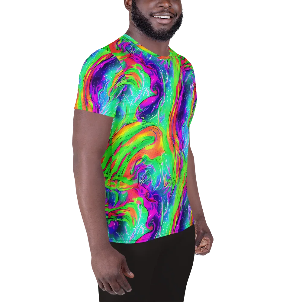 Ultraviolet Splash on Men's Athletic T-Shirt — Right