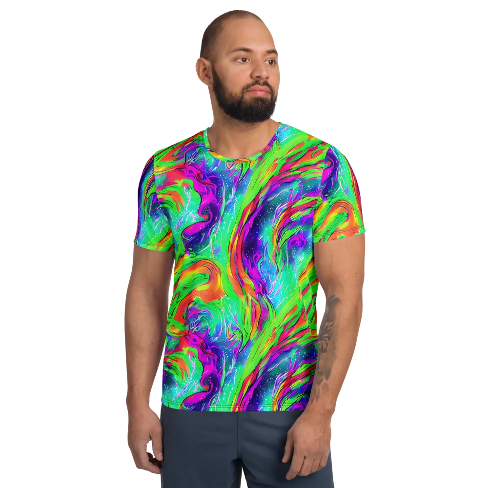 Ultraviolet Splash on Men's Athletic T-Shirt — Front