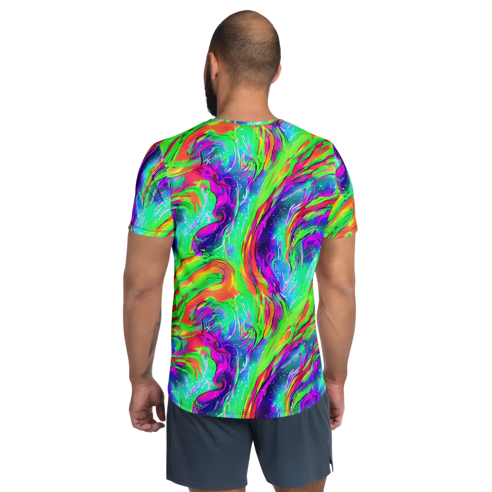 Ultraviolet Splash on Men's Athletic T-Shirt — Back