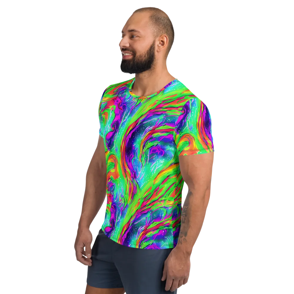 Ultraviolet Splash on Men's Athletic T-Shirt — Left