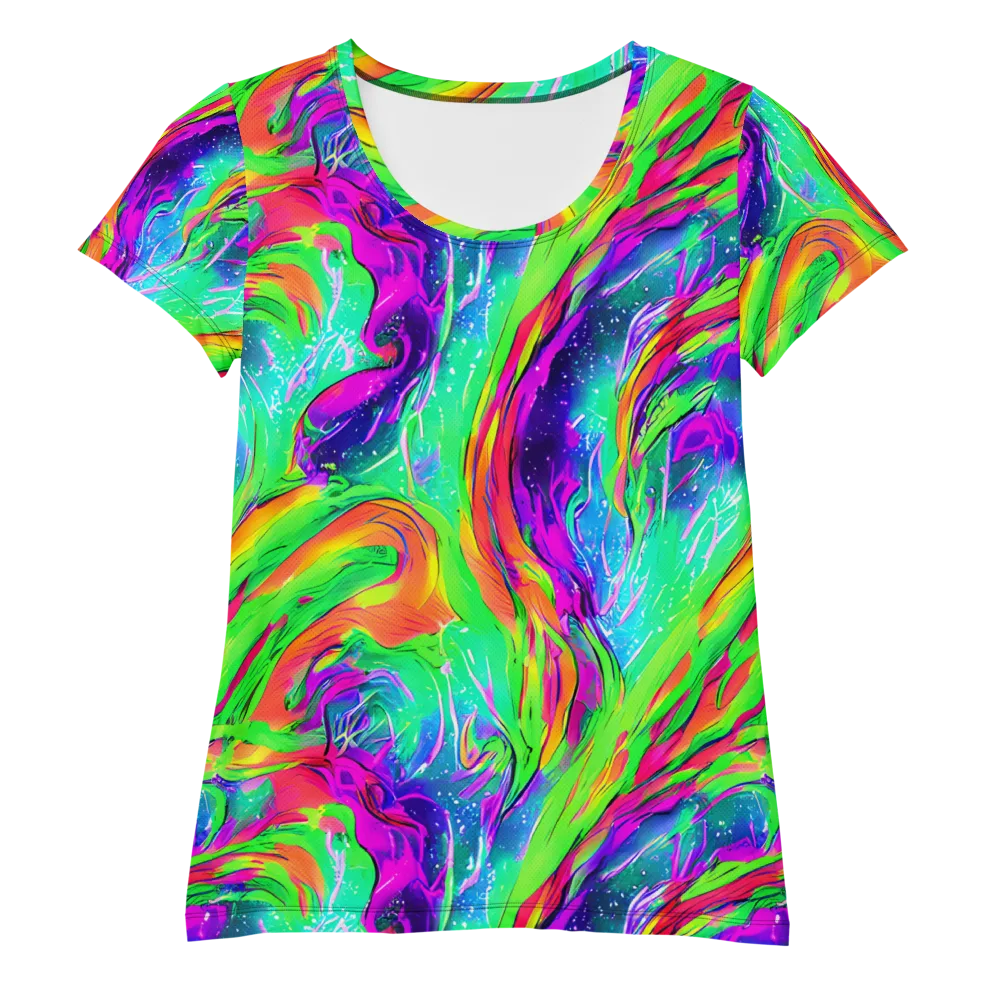 Ultraviolet Splash on Women's Athletic T-Shirt — Front