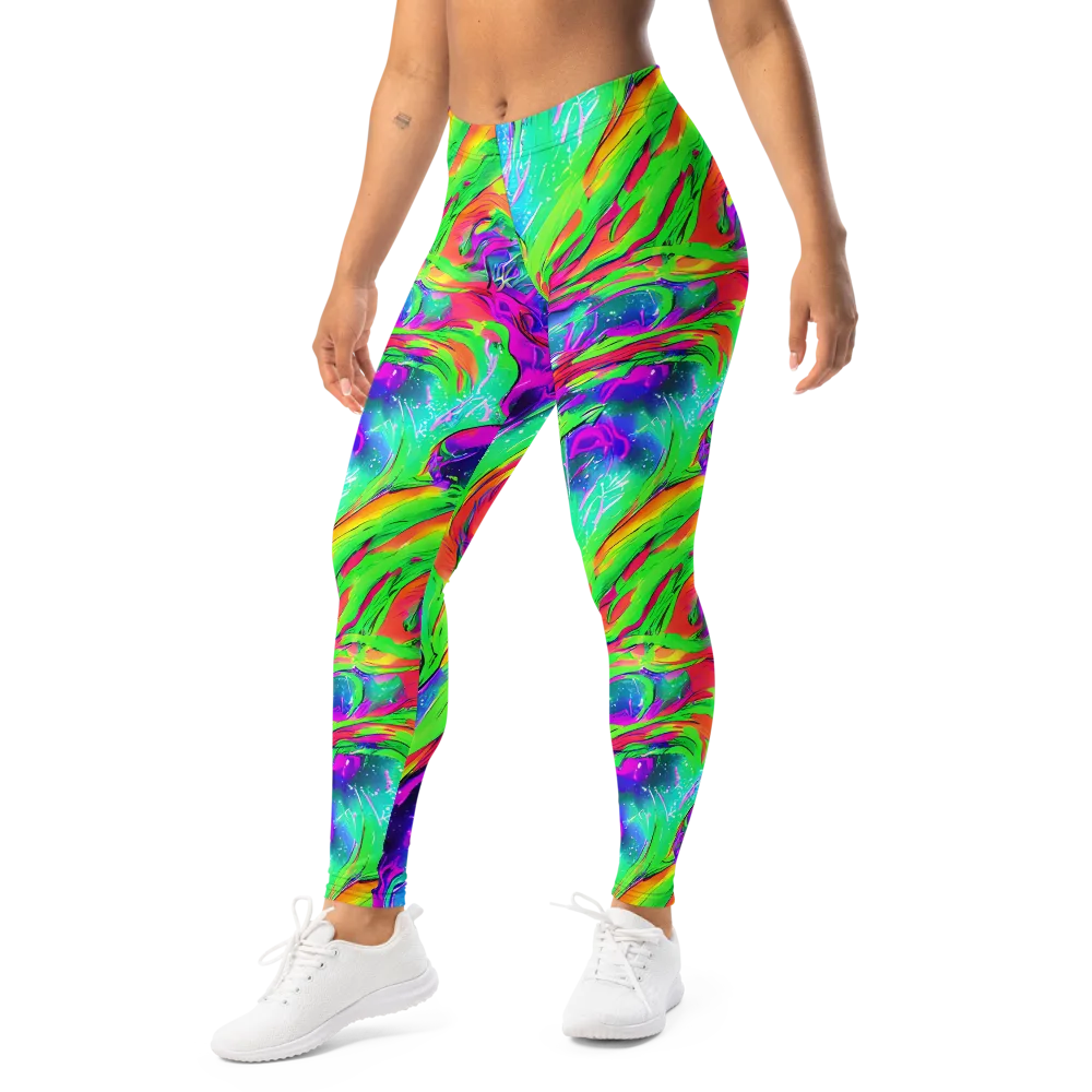 Ultraviolet Splash on Leggings — Left Front